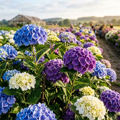 Calidad de Tallo y Color en Hortensias